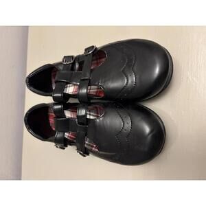 New Black girls size 4  Flats with Buckle Straps